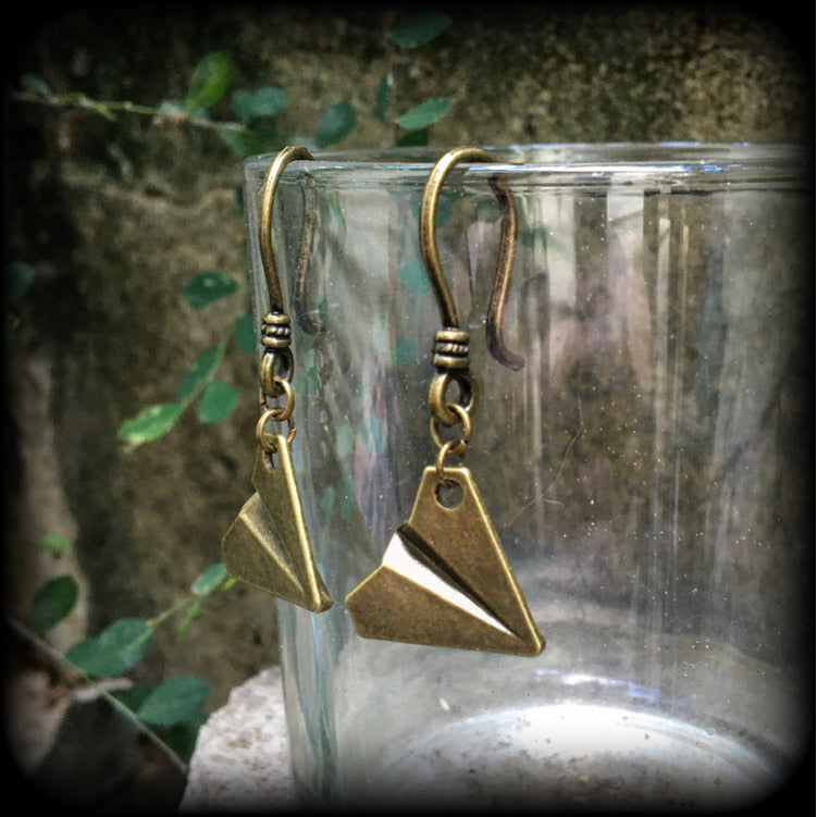 Airplane earrings-Paper plane earring