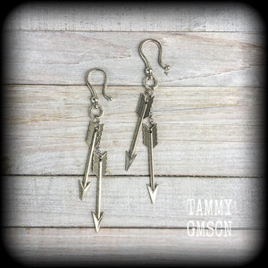 Arrow earrings-Artemis ear hangers