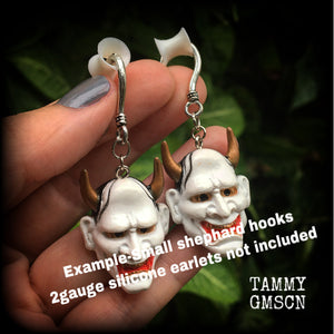 Hannya Mask earrings-Ear hangers