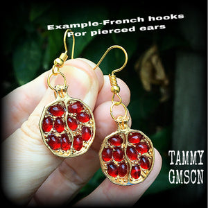 Persephone earrings-Pomegranate ear hangers