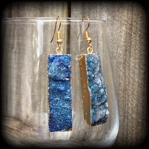 Druzy earrings-Crystal earrings