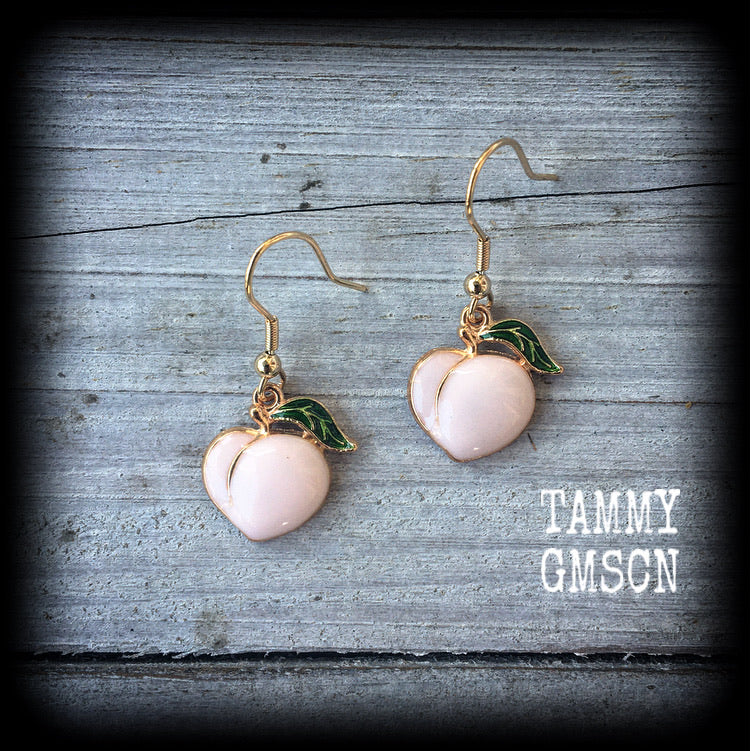 Peach earrings-Fruit earrings