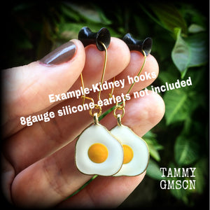 Egg earrings-Eggs tunnel dangles