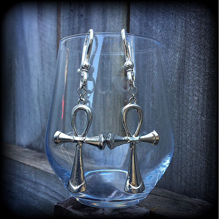 Egyptian ankh earrings-Ear hangers