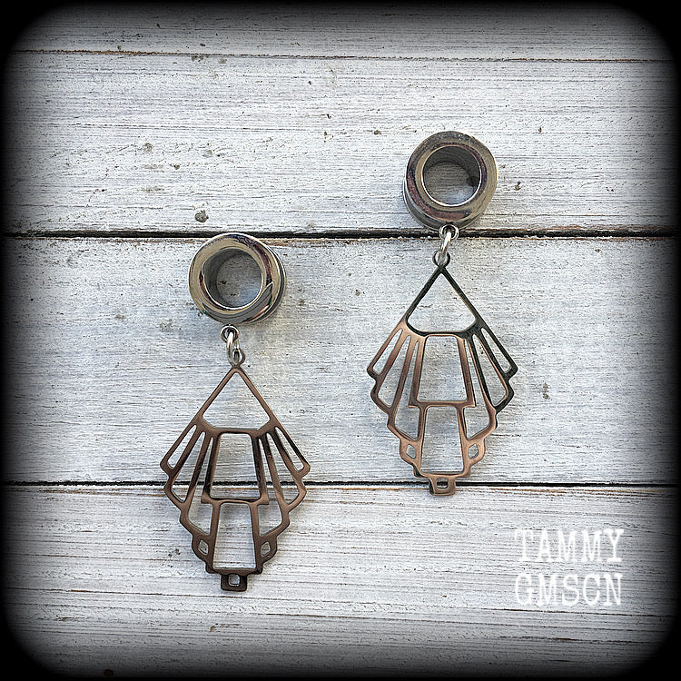 Aphrodite art nouveau tunnel earrings