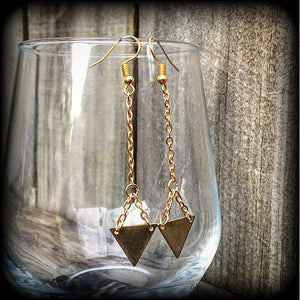 Triangle earrings-Geometric earrings