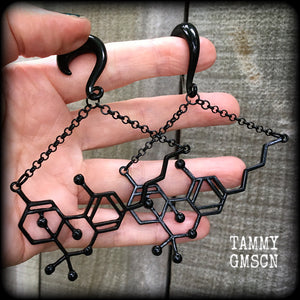 THC molecule gauged earrings