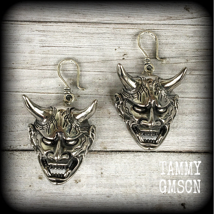 Hannya Mask earrings-Ear hangers