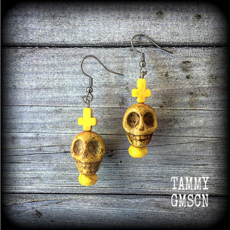 Skull earrings-Day of the dead earrings