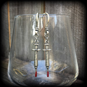 Halloween earrings-Syringe earrings