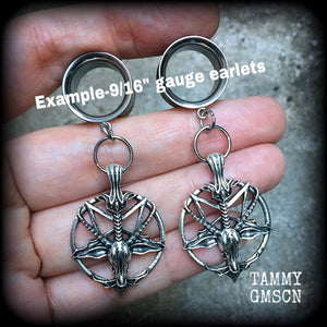 Sigil of Baphomet tunnel earrings