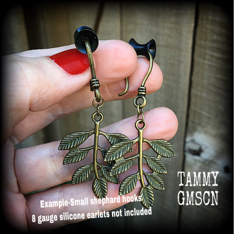 Palm frond earrings-Leafy ear hangers