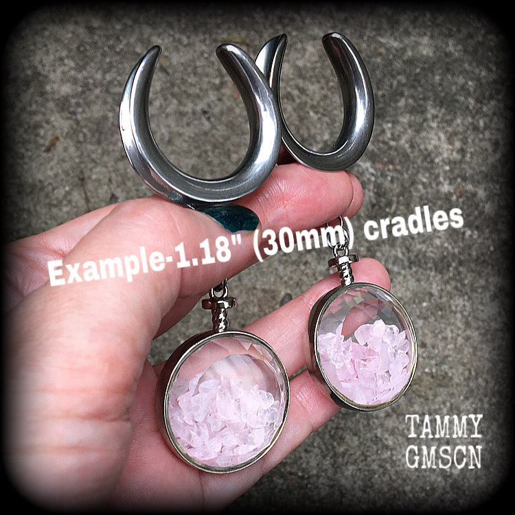 Rose quartz ear weights-Cradle weights