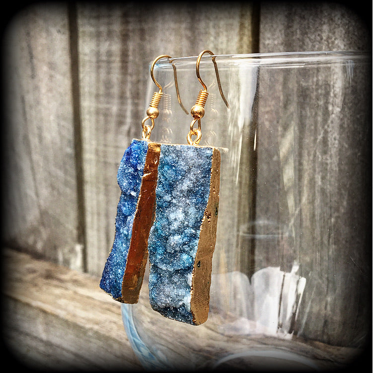 Druzy earrings-Crystal earrings