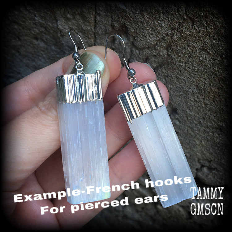 Selenite earrings-Goddess earrings