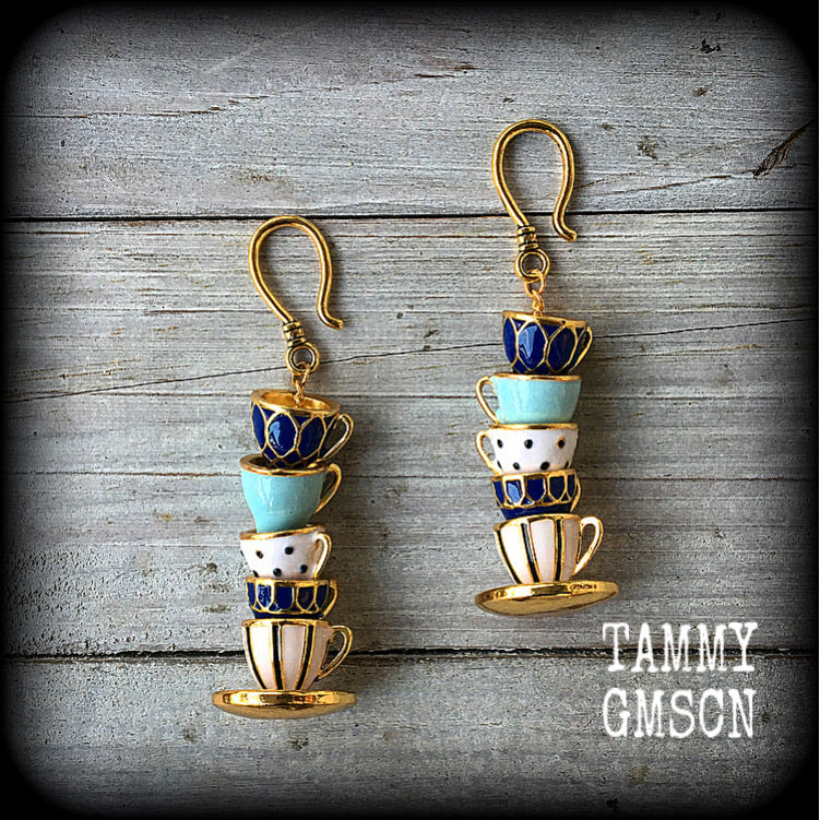 Teacup ear weights-Teacup earrings