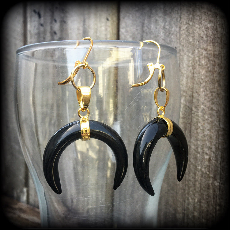 Black obsidian earrings-Gemstone earrings