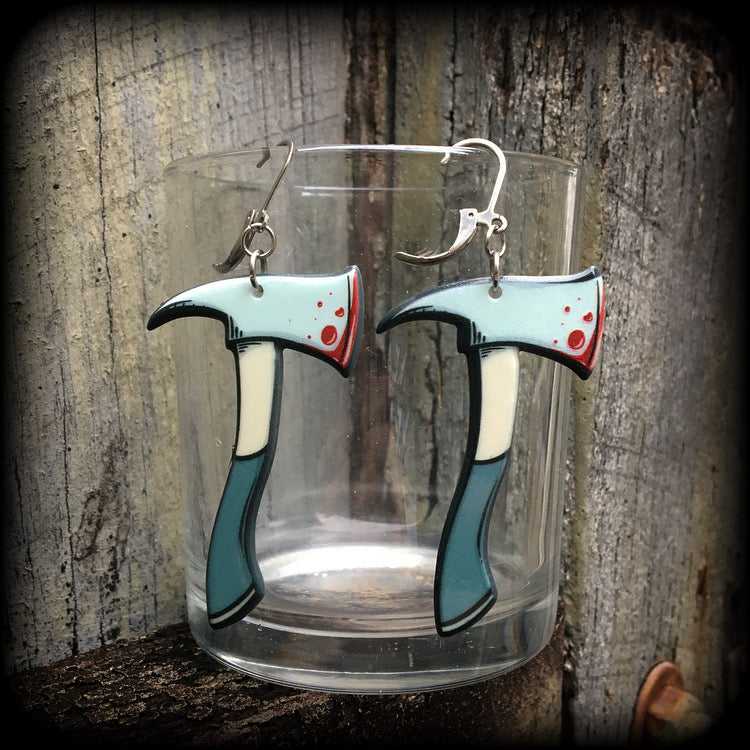 Firemans axe earrings-Horror punk earrings