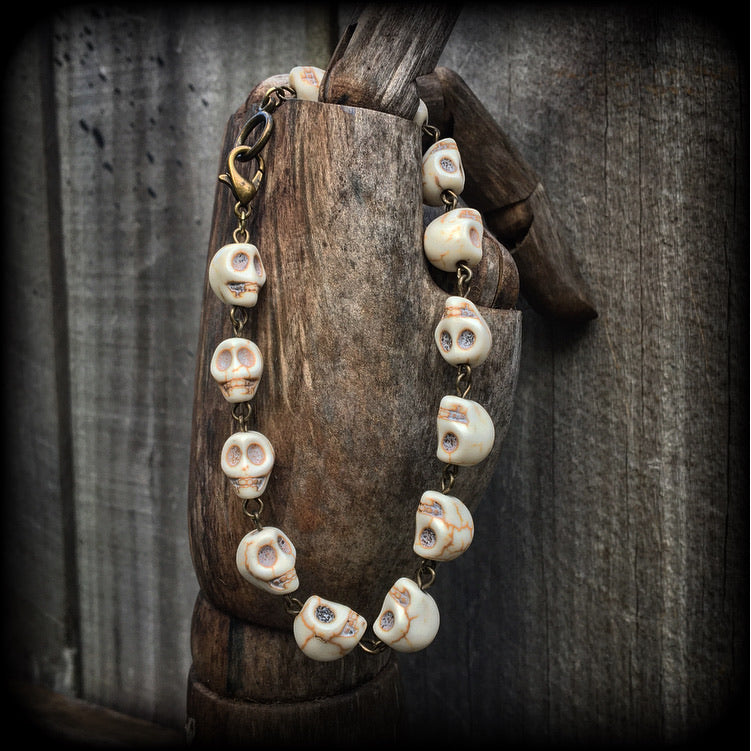 Skull bracelet-Stone bracelet