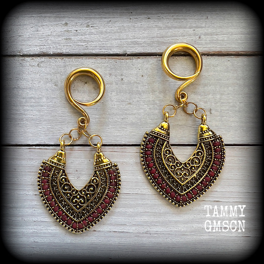 Kali Maa ethnic gauged earrings