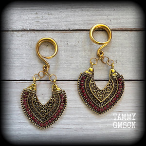 Kali Maa ethnic gauged earrings