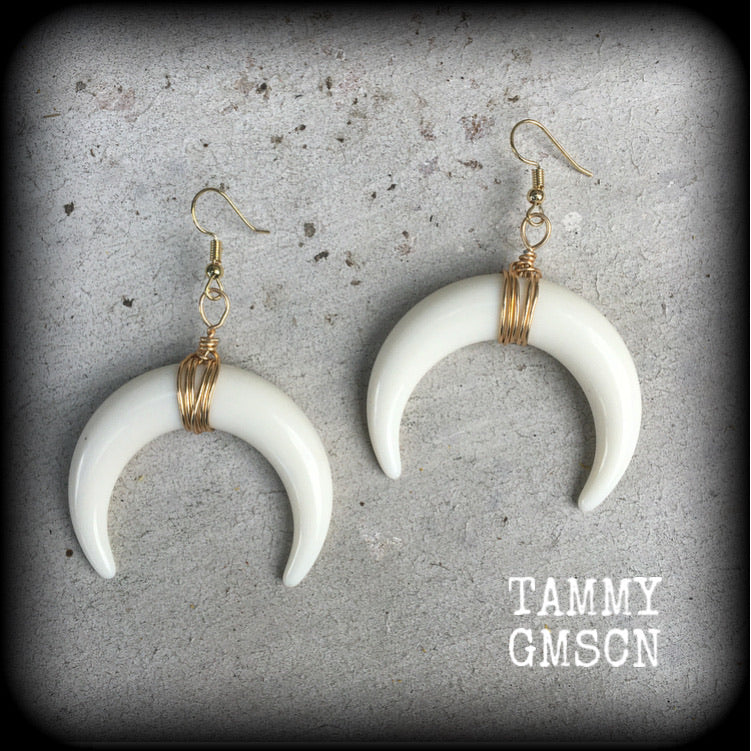 Artemis earrings-Double Horn earrings