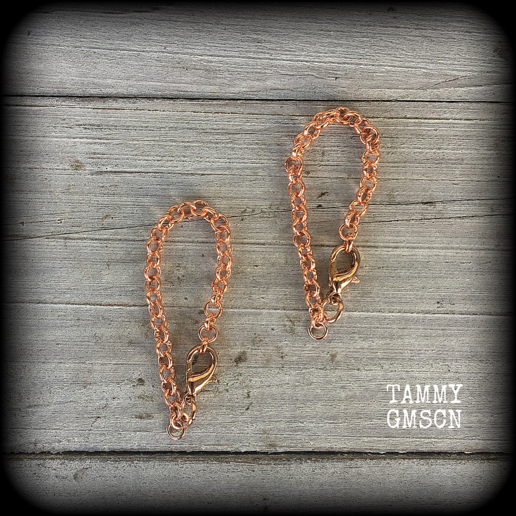 DIY Chain and Lobster Clasp for tunnel earrings