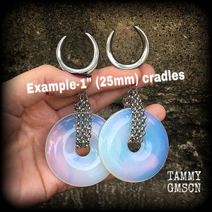 Opalite ear weights-Gauged earrings