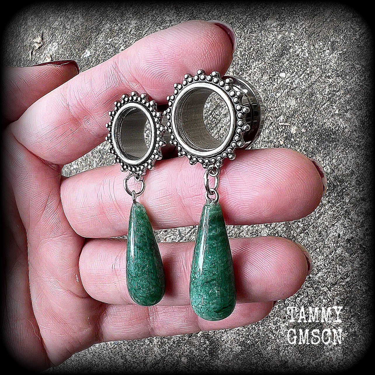 Aventurine earrings Teardrop earrings 14mm tunnels Gemstone tunnel earrings Gemstone earrings Gauged earrings 2g 0g 00g 12mm 14mm 16mm 19mm Tunnel dangles Ear gauges 1/2" 9/16" 5/8" 3/4" 7/8" 1" 1.10" 1.18" Stretched ears Stretched lobes 