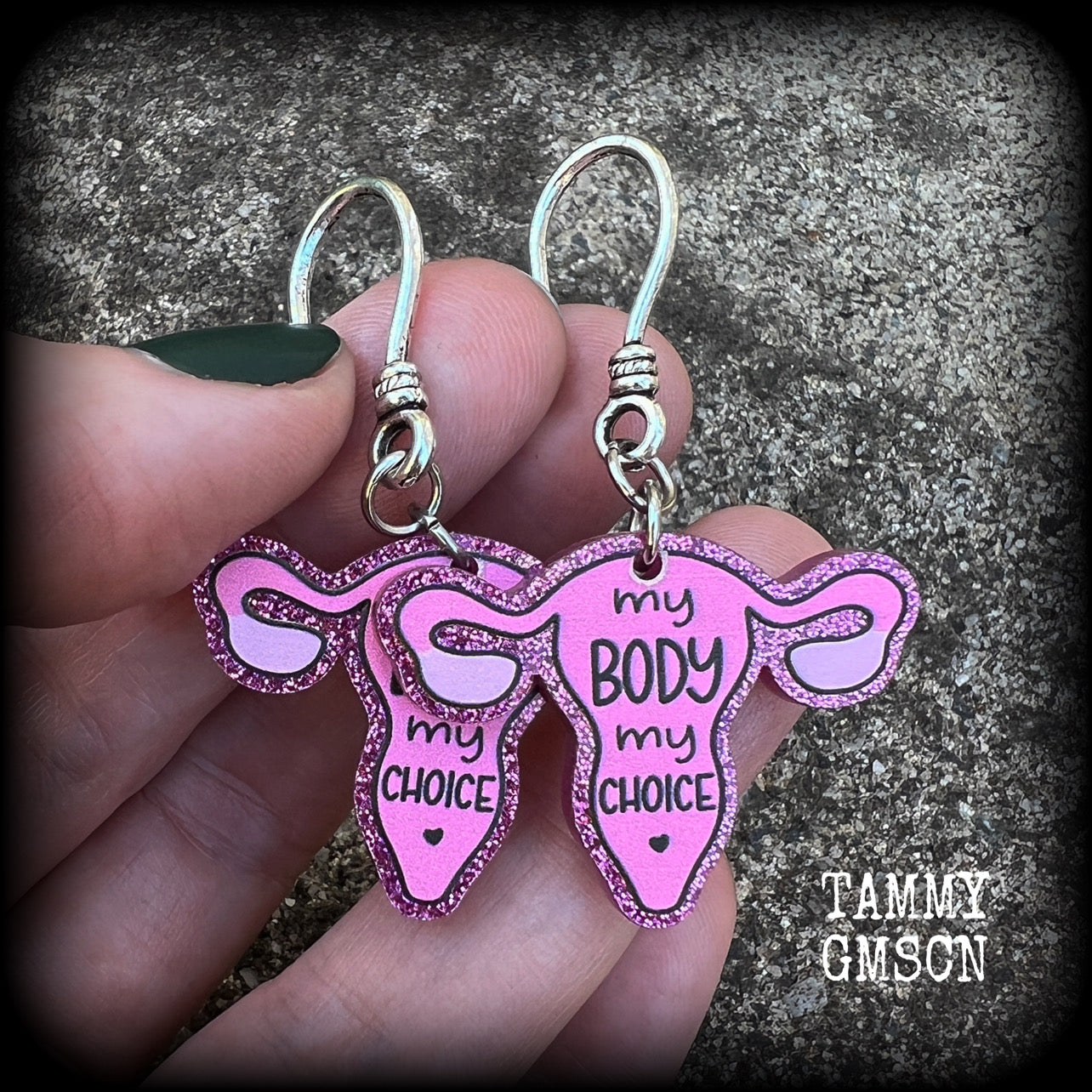 My body My choice earrings-Uterus earrings