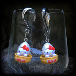 SOLD OUT-Hello Kitty gauged earrings-My Melody earrings