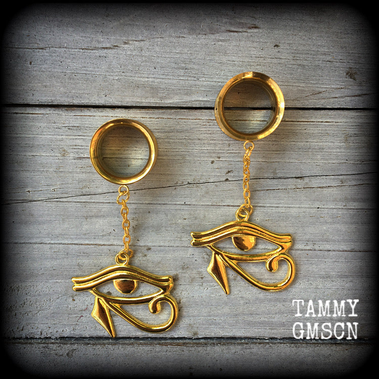 Eye of horus tunnel dangles-Egyptian body jewelry