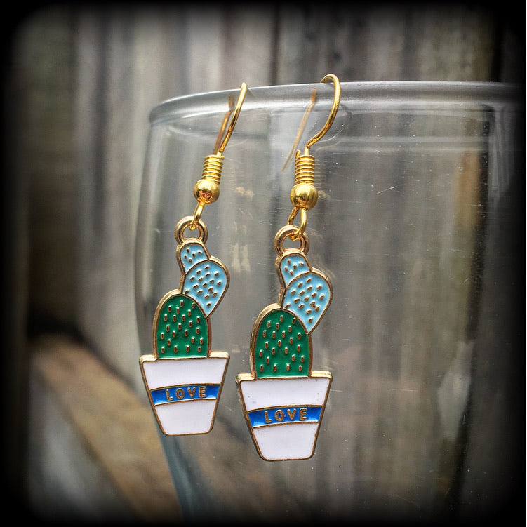 Cactus earrings-Succulent earrings