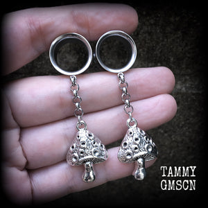 Mushroom tunnels-Mushroom tunnel earrings