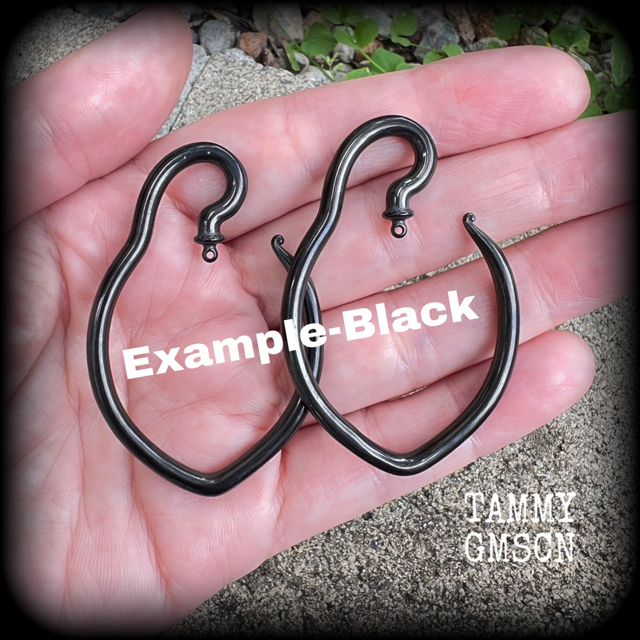 Black DIY tear drop hooks for ear hangers and ear weights