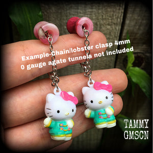 Hello Kitty earrings-Plug friendly earrings