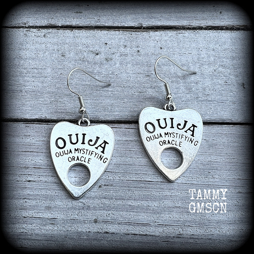 Ouija planchette earrings-Occult earrings