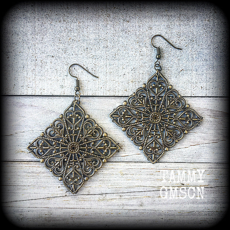 Mandala earrings-Filgree earrings