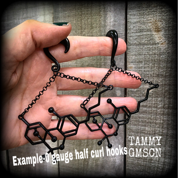 THC molecule gauged earrings