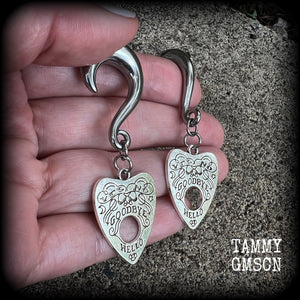 Ouija board planchette gauged earrings