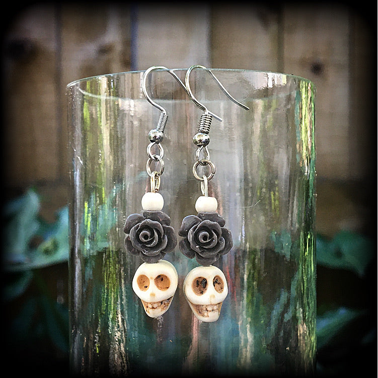 Day of the Dead earrings-Sugar skull earrings