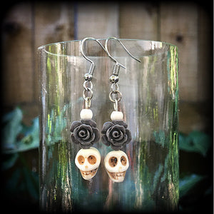 Day of the Dead earrings-Sugar skull earrings