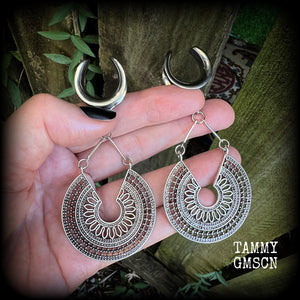 Mandala cradle weights-Artemis gauged earrings