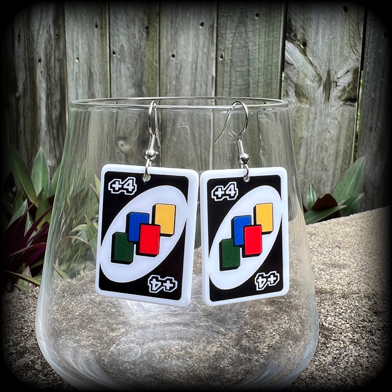 UNO cards earrings-Card game earrings