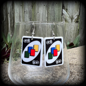 UNO cards earrings-Card game earrings