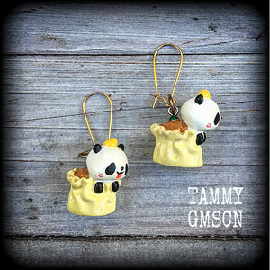 Panda earrings-Dumpling earrings