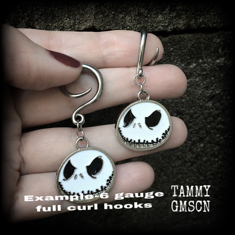 Jack Skellington gauged earrings-Halloween earrings