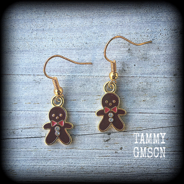 Gingerbread men earrings-Christmas earrings