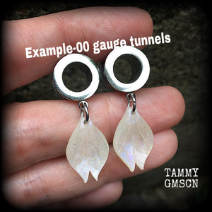 Sakura petal tunnel earrings-Cherry blossom tunnels