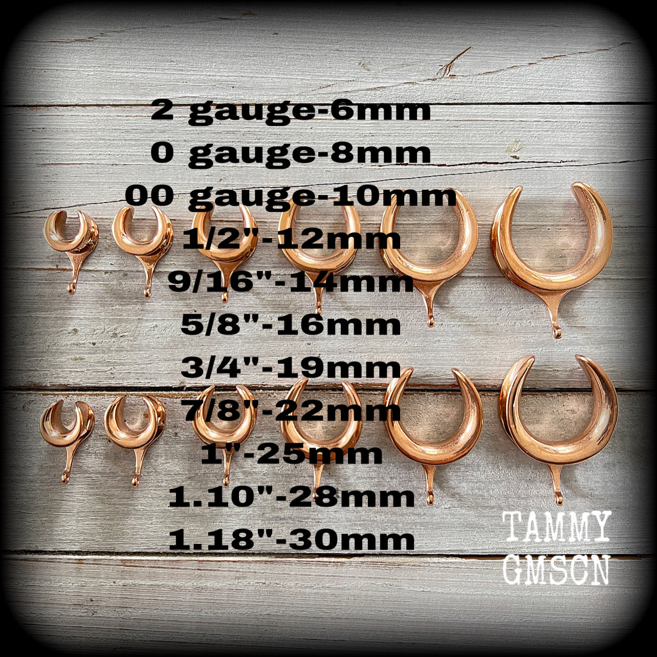 DIY Rose gold cradle hooks for stretched lobes